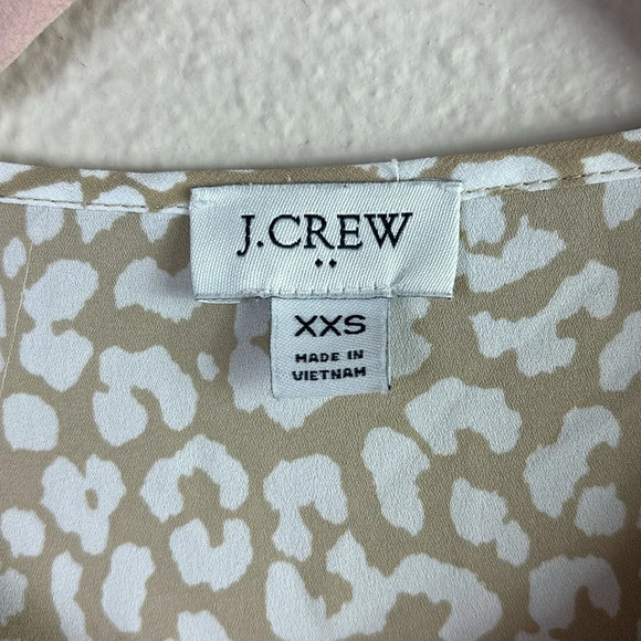 J. Crew Sleeveless Pleated Tie-Neck Leopard Cheetah  Animal Print Tank Top XXS - Picture 3 of 8